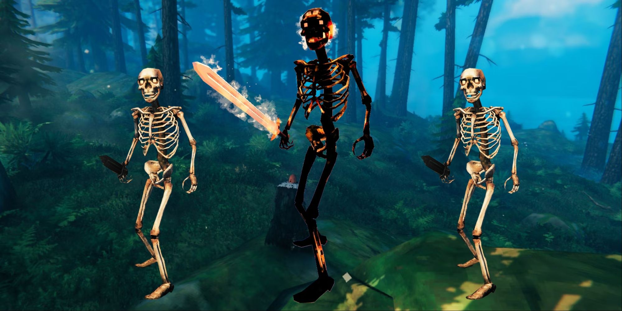 Valheim Black Forest with Brenna miniboss and skeletons