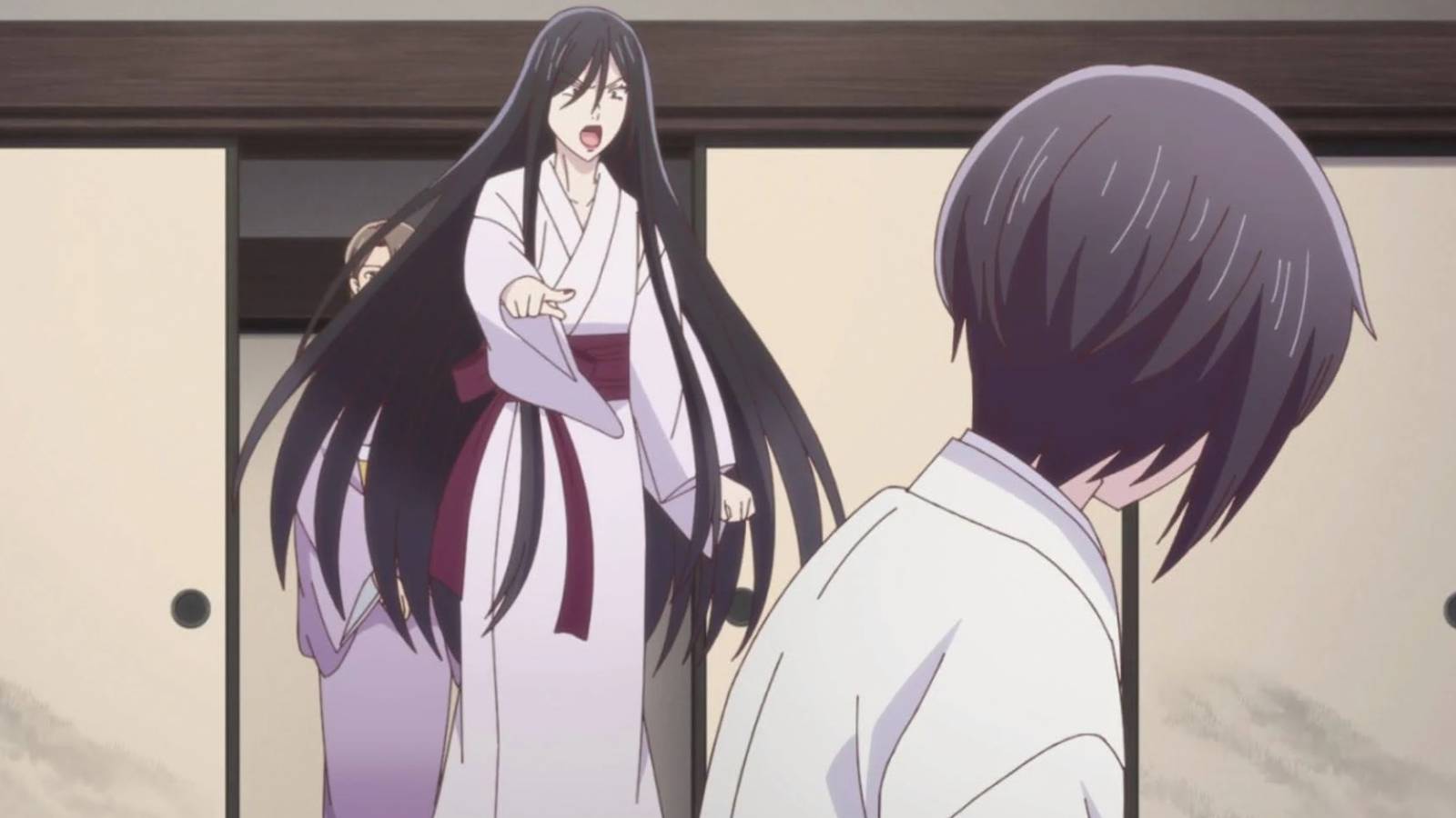 An angry Ren Sohma berating Akito in the 2019 Fruits Basket anime