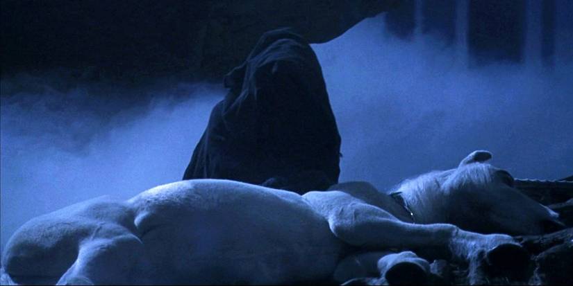 Voldemort drinking unicorn's blood