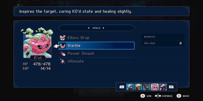 Warble spell in Sea of Stars