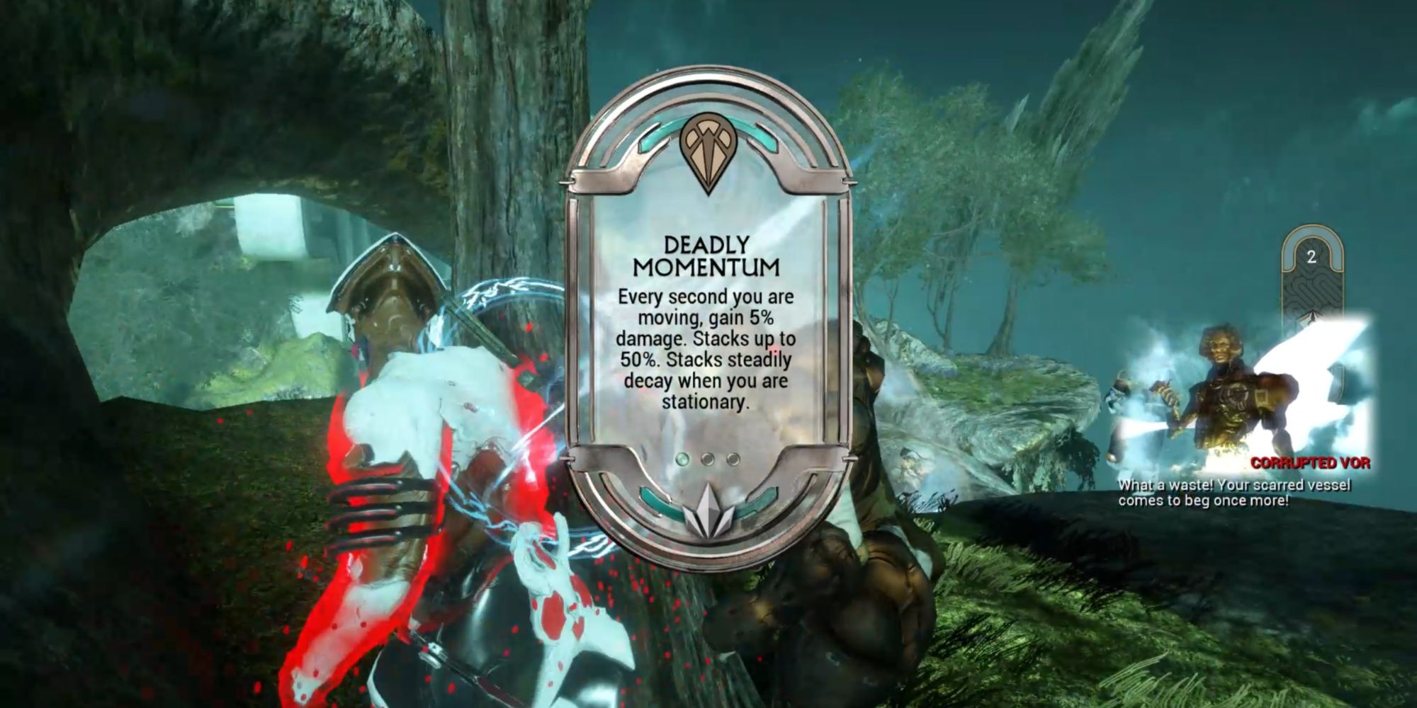 Warframe Deadly Momentum decree chosen in the Circuit.