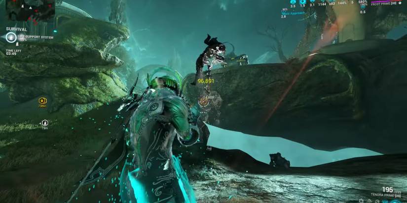 Warframe Irresistible Bombardment causes Tenora Prime to fire with extreme speed.