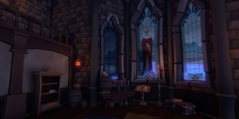 An image of a room in We Were Here in dark mansion