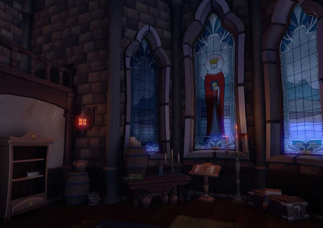 An image of a room in We Were Here in dark mansion