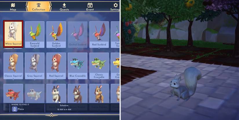 white squirrel in disney dreamlight valley