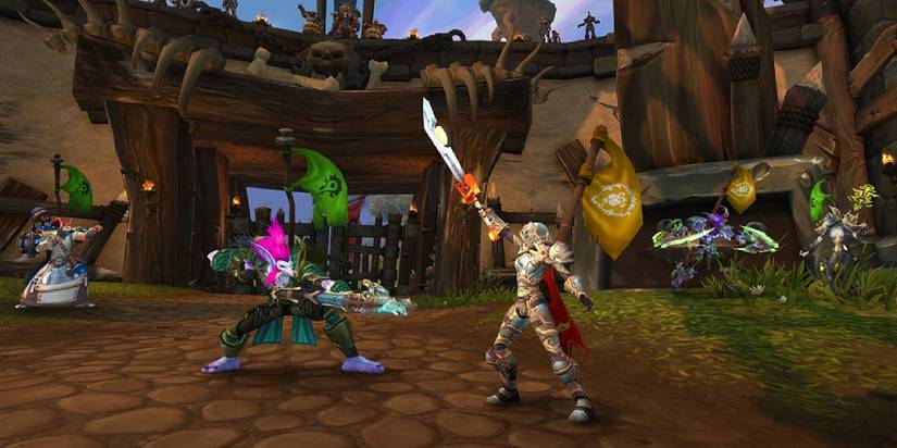 Two players preparing for battle