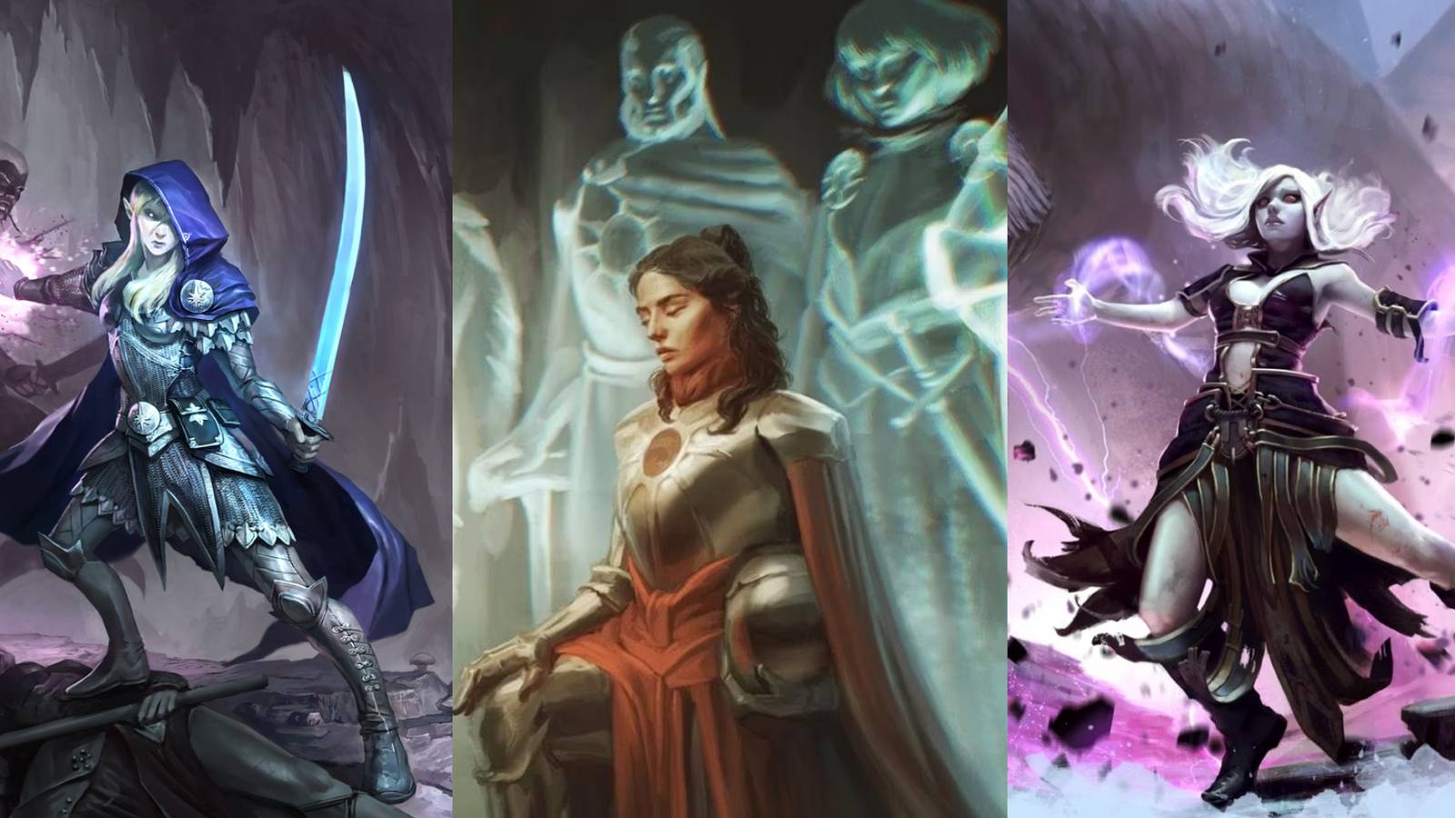 D8D/Pathfinder class art: Magus, Cleric, Warlock.