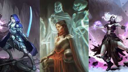 D8D/Pathfinder class art: Magus, Cleric, Warlock.