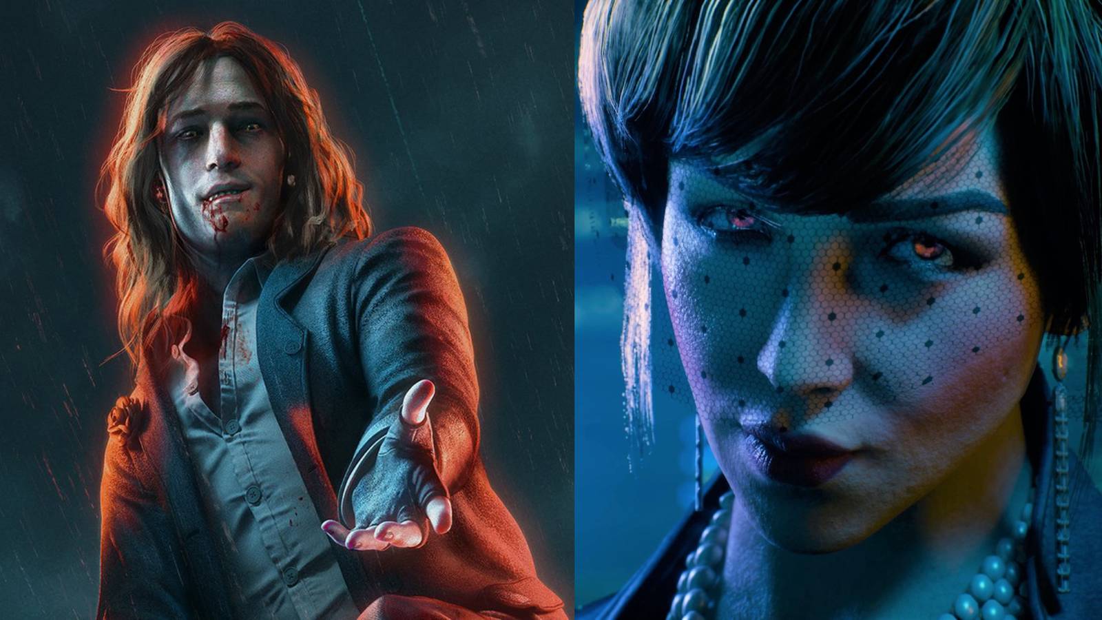 Split image featuring two characters from Bloodlines 2