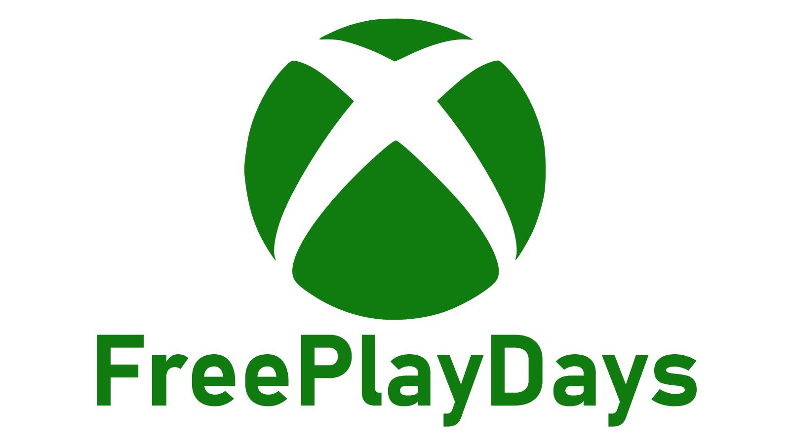 Xbox logo emblem above FreePlayDays tagline on white background
