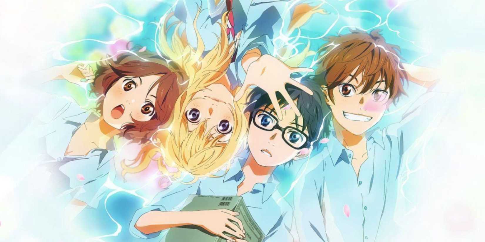 four friend lay down with their heads together