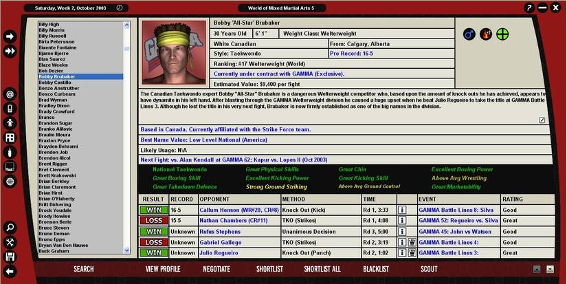 20 Non-FM Sports Sims- World of Mixed Martial Arts 5