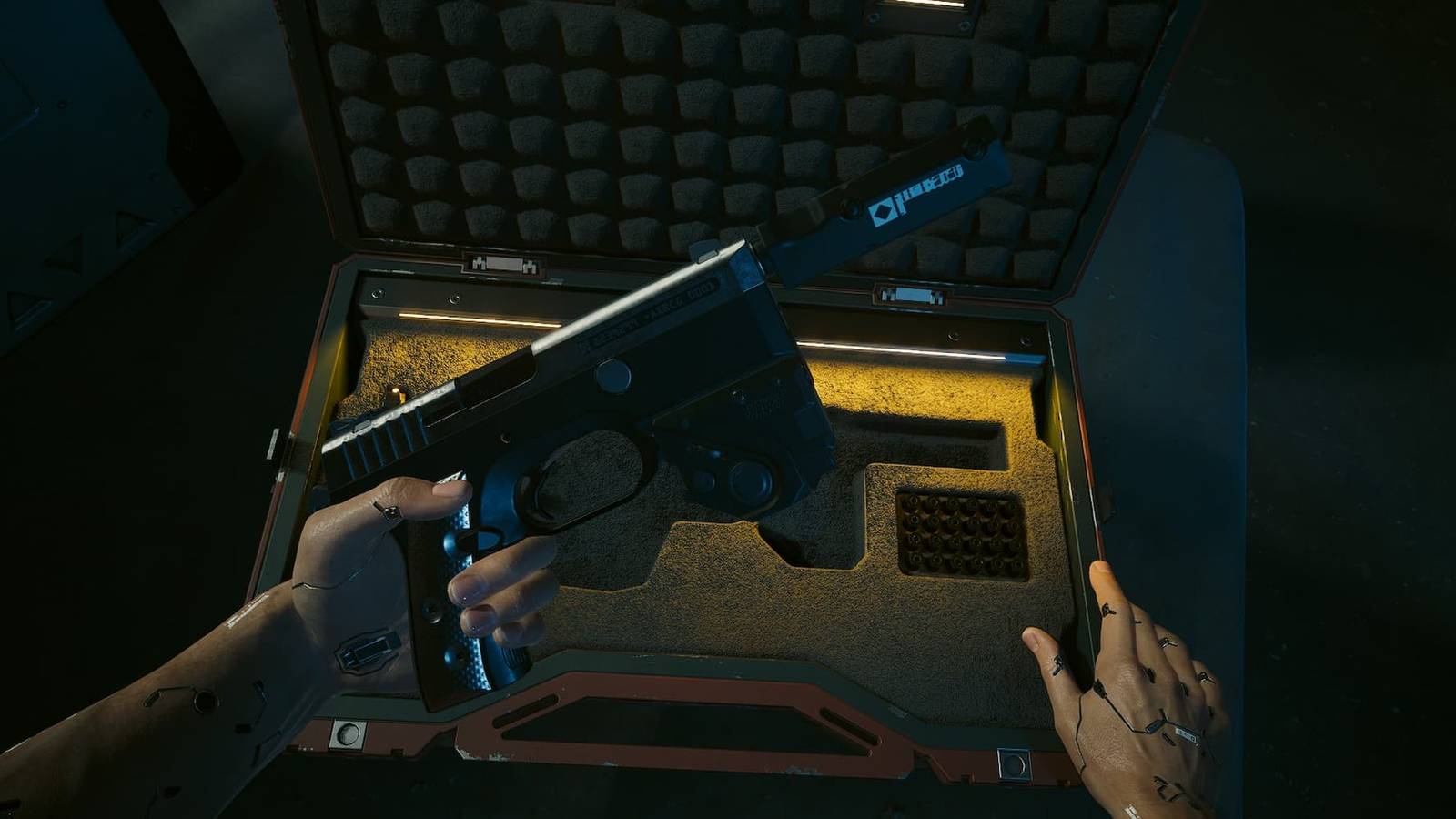 Picking up Her Majesty for the first time in Cyberpunk 2077 Phantom Liberty