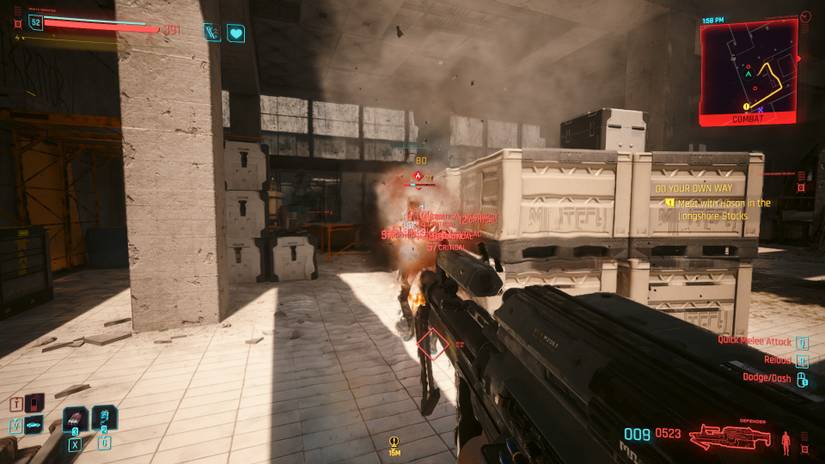 Using an LMG in Cyberpunk 2077