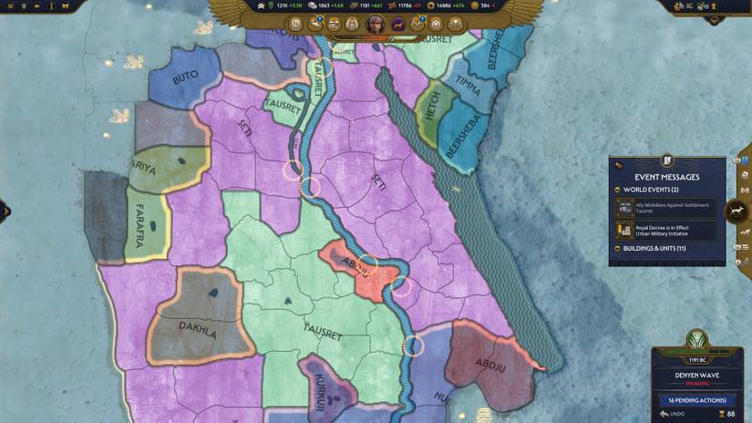 Total War: Pharaoh Campaign Map