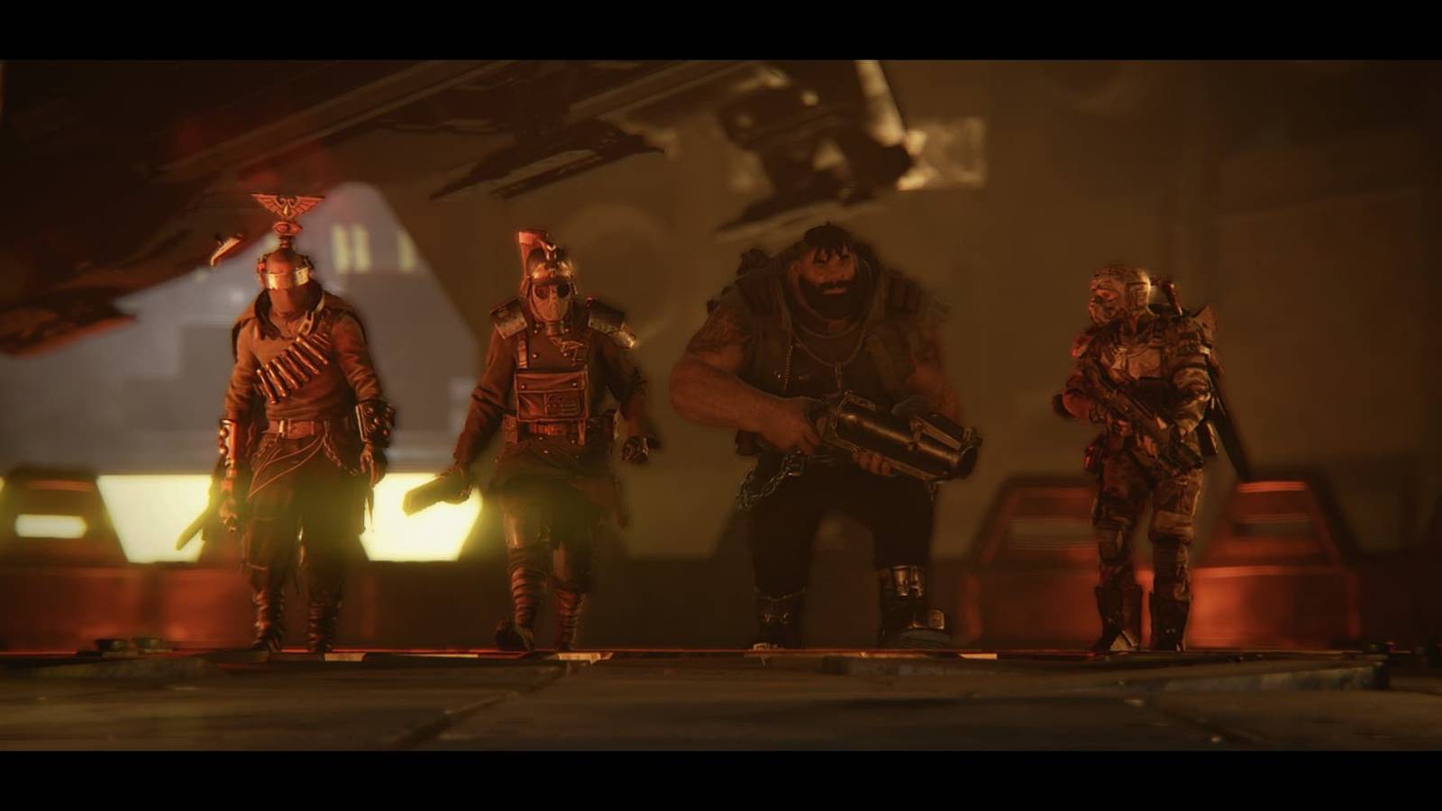 A full squad in Warhammer 40,000 Darktide