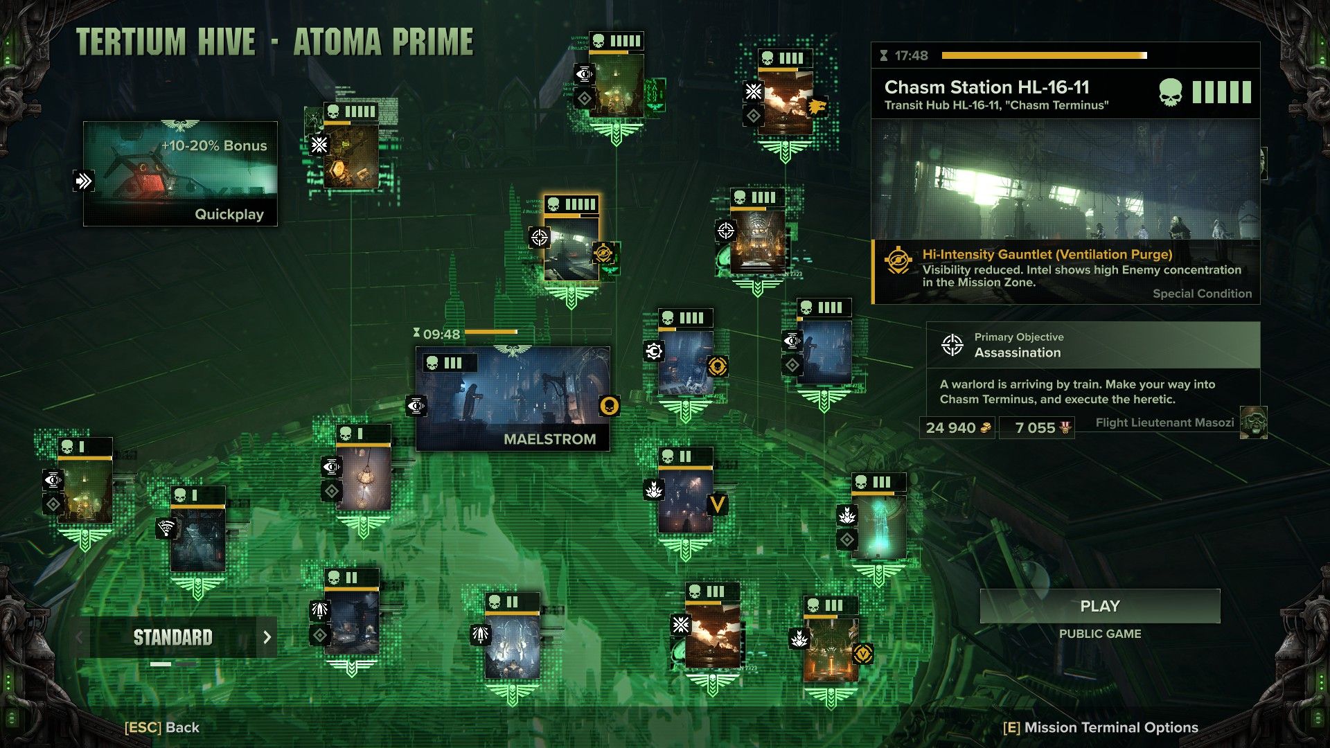 The Mission Terminal in Warhammer 40,000: Darktide