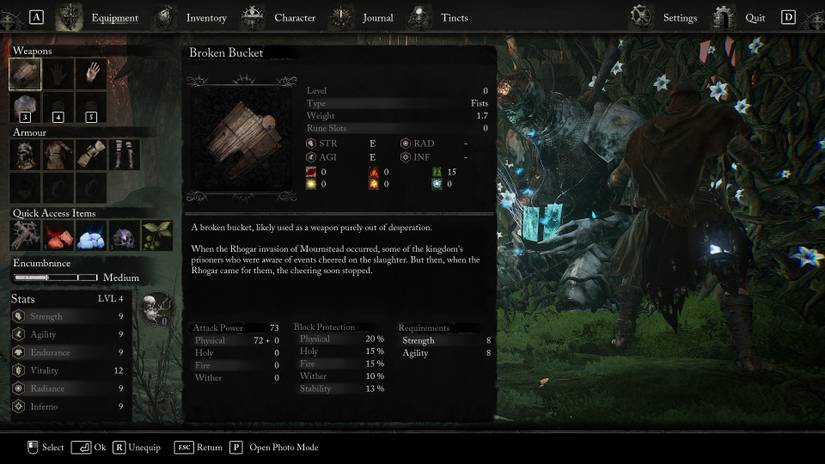 The Broken Bucket, a unique weapon from Lords of the Fallen