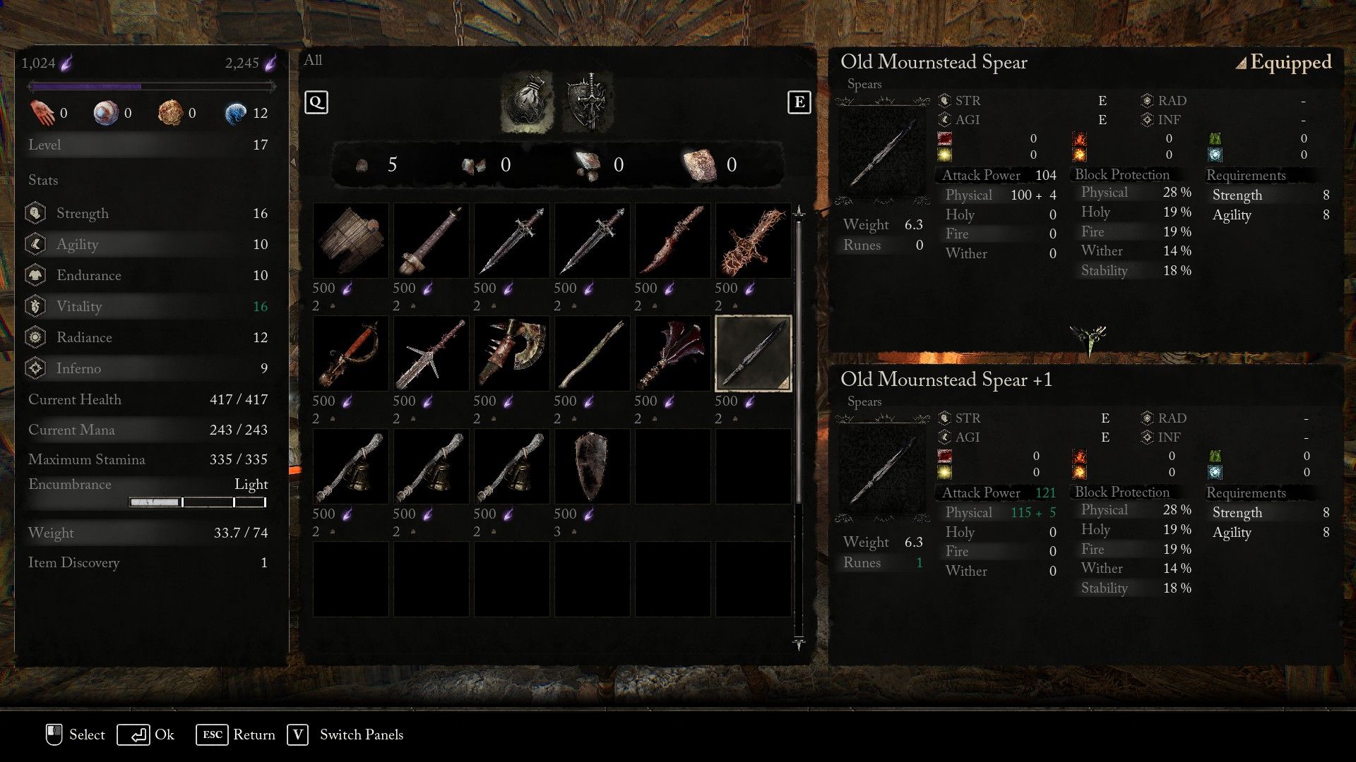 Upgrading weapons in Lords of the Fallen
