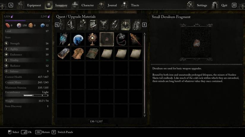 Small Deralium Fragment in Lords of the Fallen