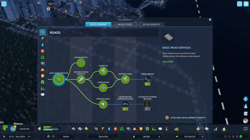 Cities Skylines 2 development tree