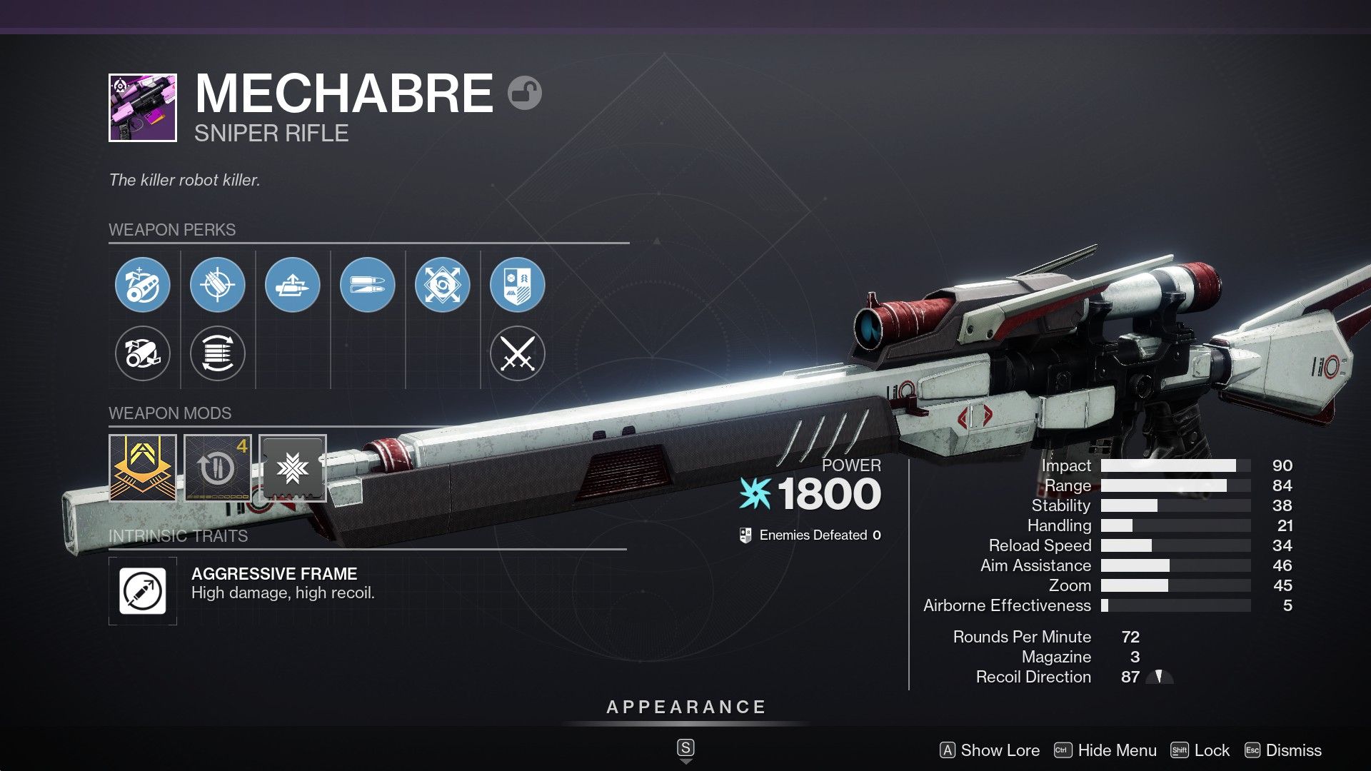 A PvE-focused roll for the Mechabre in Destiny 2