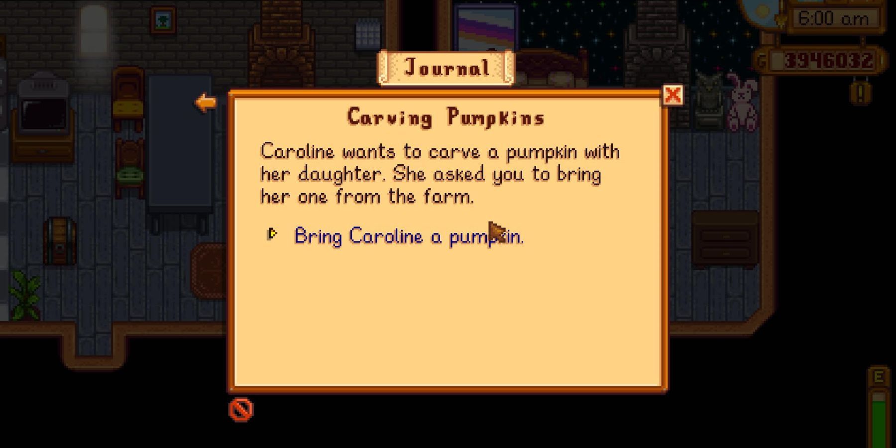stardew valley carving pumpkins story quest journal