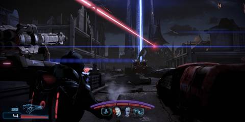 A battle in Mass Effect 3
