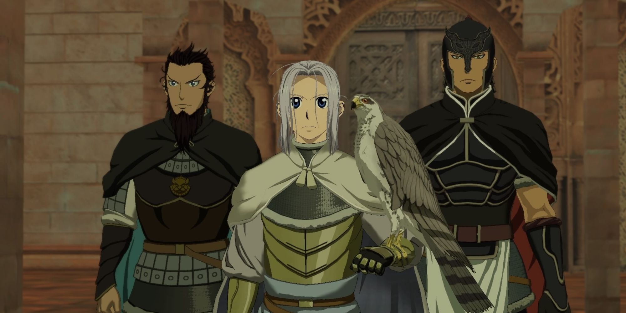 A cutscene featuring characters in Arslan The Warriors Of Legend