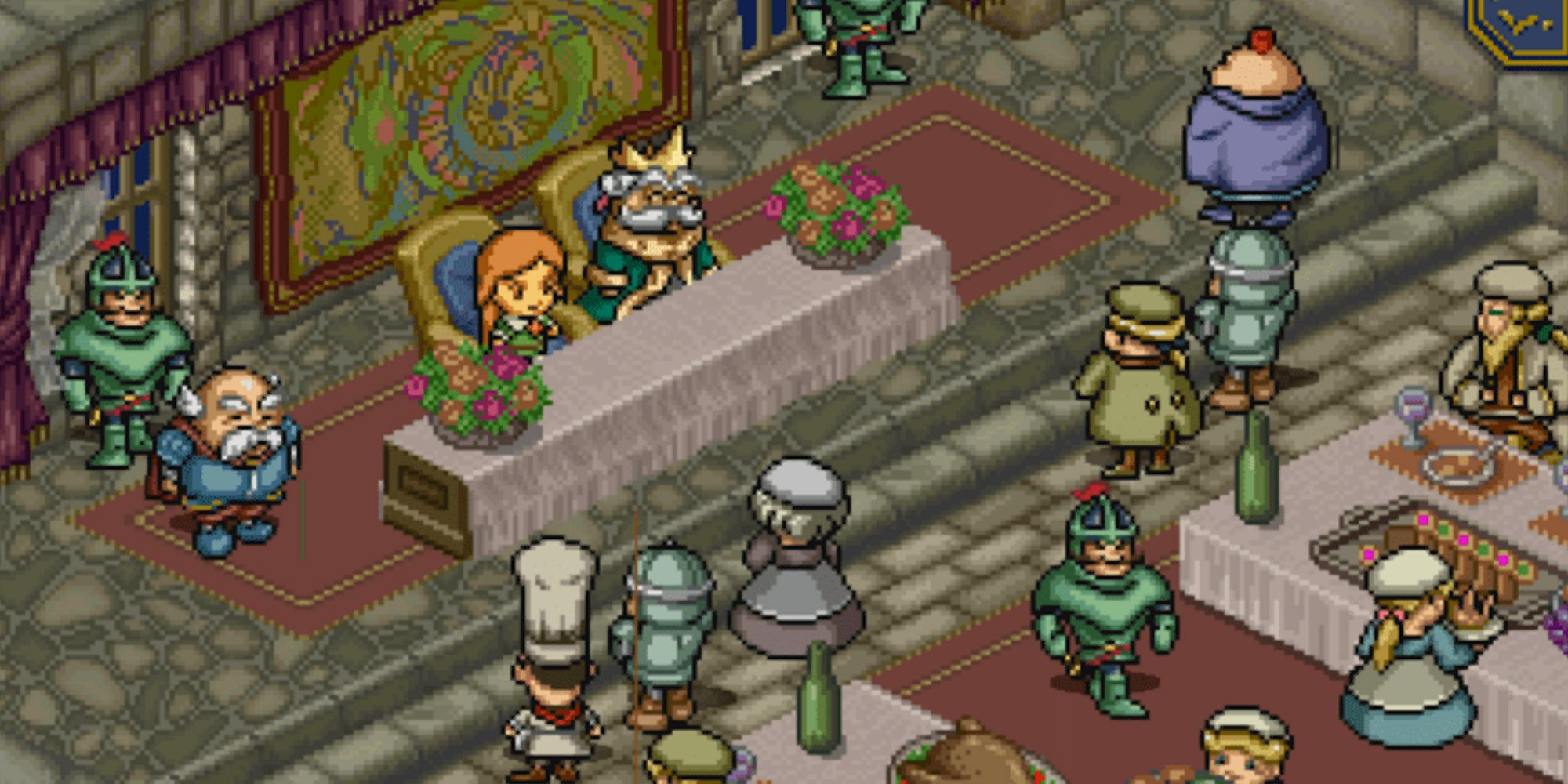 A cutscene featuring characters in Popolocrois Monogatari