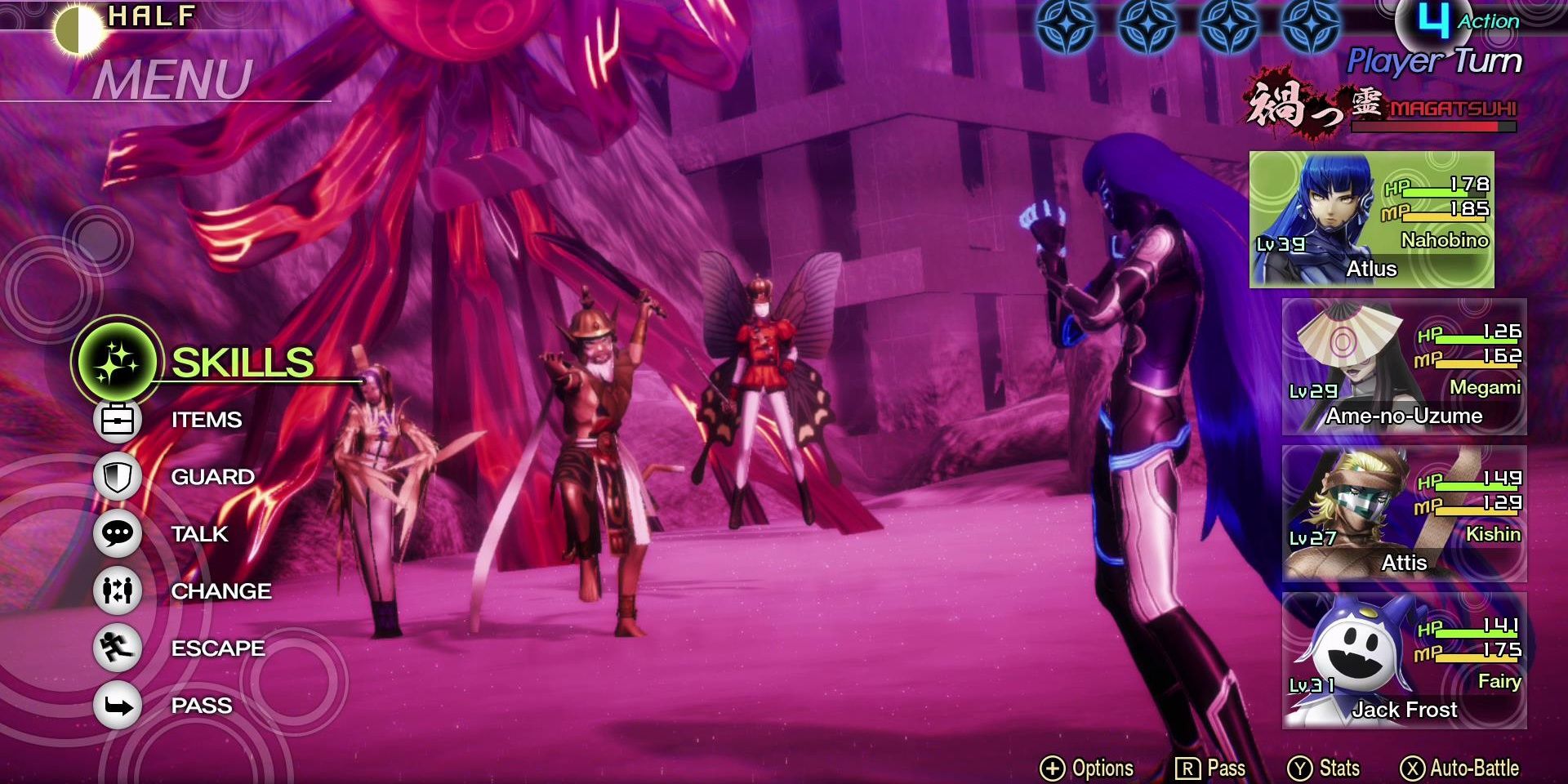 A demon battle in Shin Megami Tensei 5