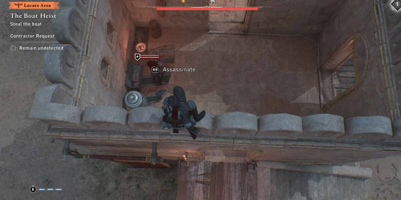 AC Mirage Boat Heist assassinate from the top of the guard tower