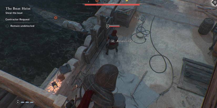 AC Mirage Boat Heist assassinate the guard watching the boat