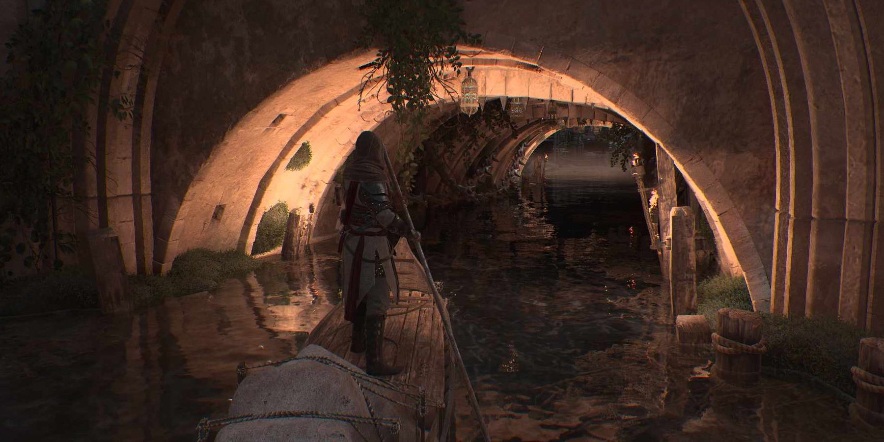 AC Mirage Boat Heist Basim escaping through the gate