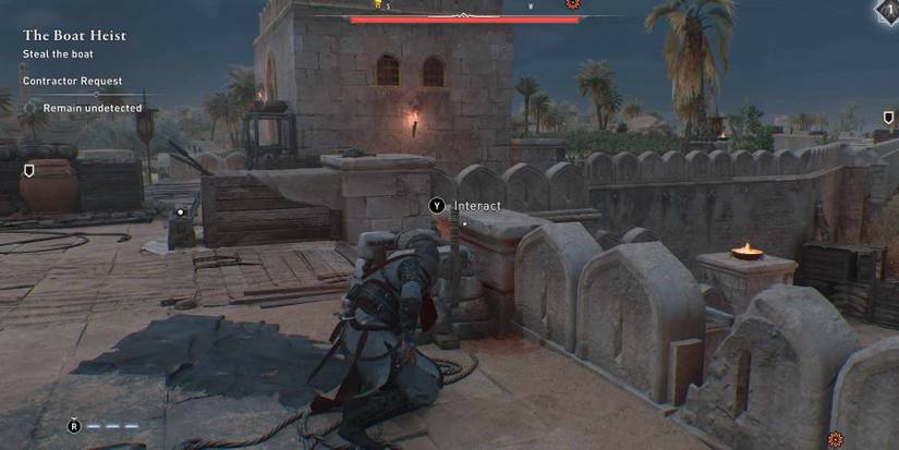 AC Mirage Boat Heist pull the lever to open the gate