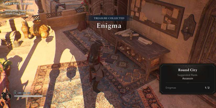 AC Mirage collecting the Just Rewards Enigma page at the Basra Gate