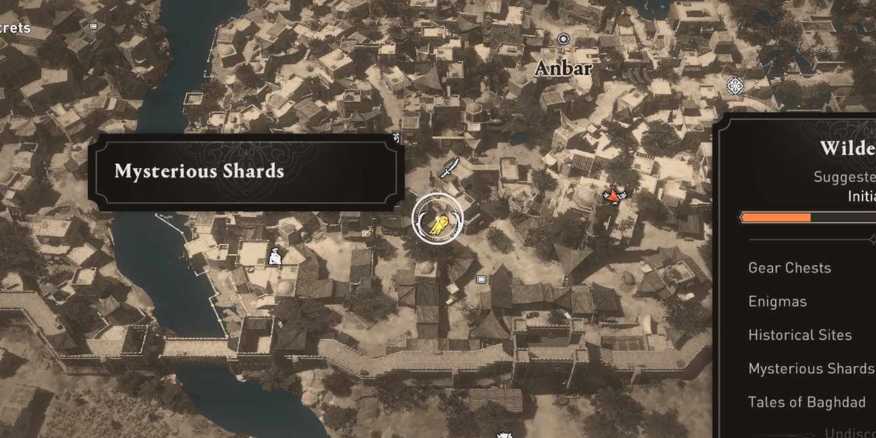 AC Mirage locating a Myserious Shard carrier. on the map