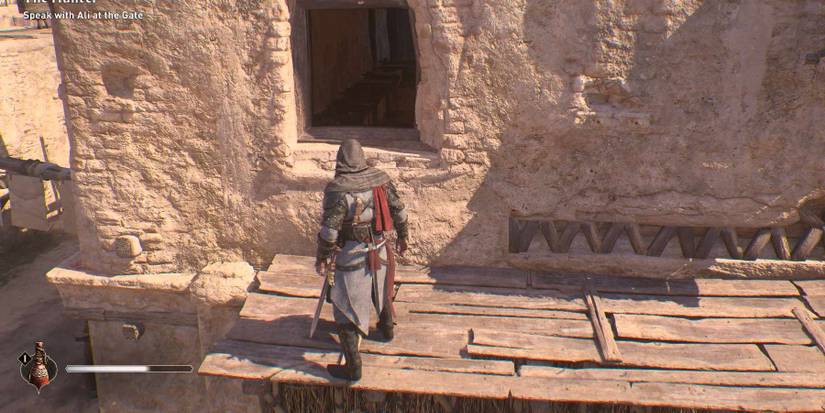 AC Mirage The Challenge Enigma climb through the broken window