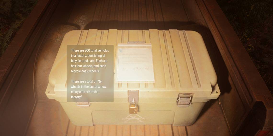 Alan Wake 2: Solución del Código del Rompecabezas de Ruedas de Coches y Bicicletas (Escondite de Culto en la Caja del Camión de Bright Falls)