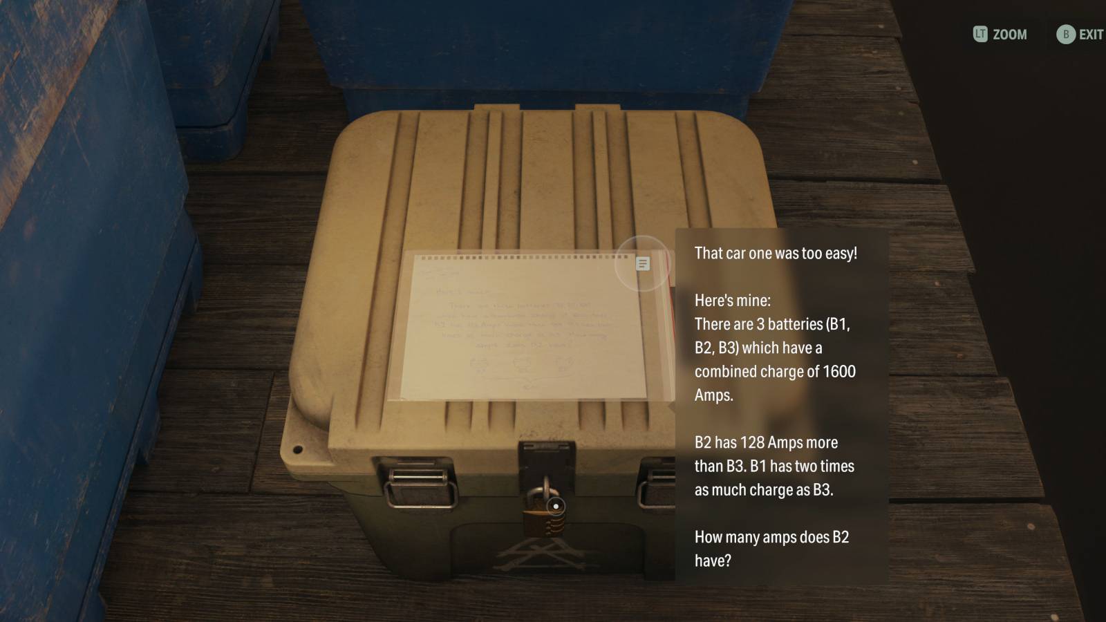 alan wake 2 battery amps code puzzle