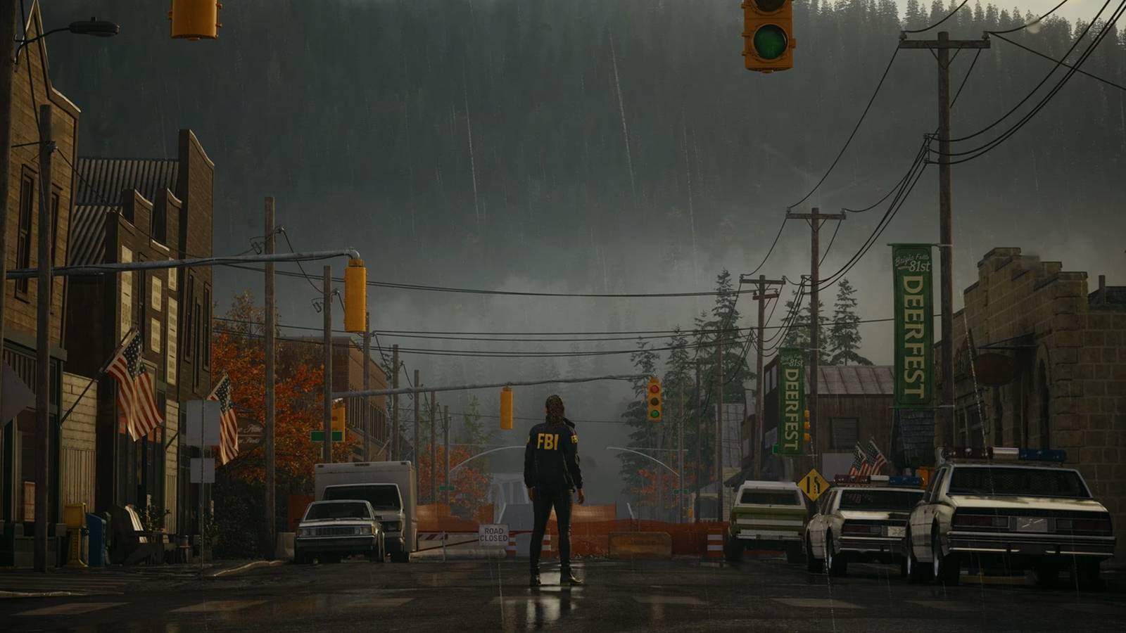 alan wake 2 saga standing in street