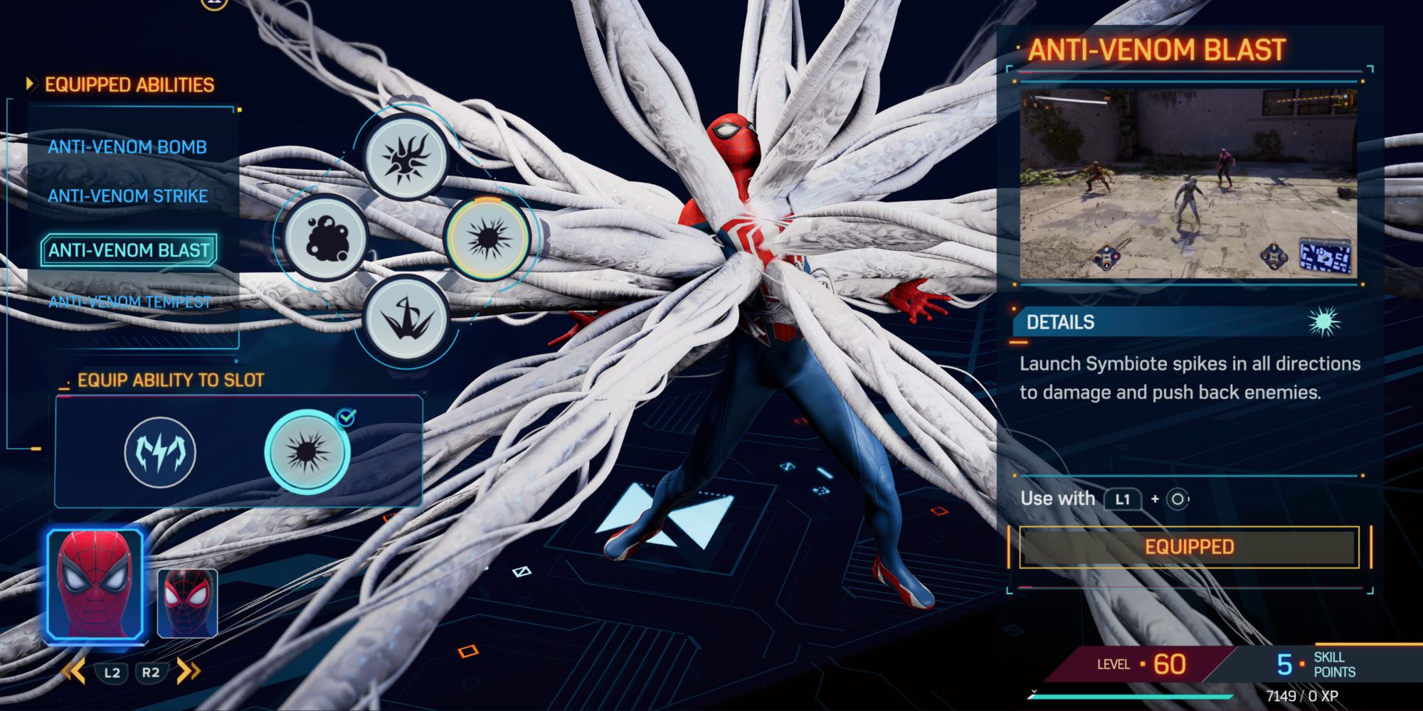 Anti-Venom Blast ability in Marvel's Spider-Man 2