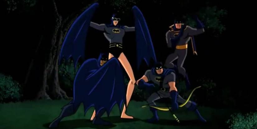 Aquaman, Plastic Man, Green Arrow, and Shazam in Batman: The Brave and the Bold