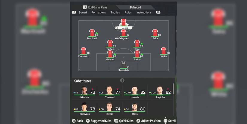 Arsenal Starting XI 4-2-3-1 In EA Sports FC 24
