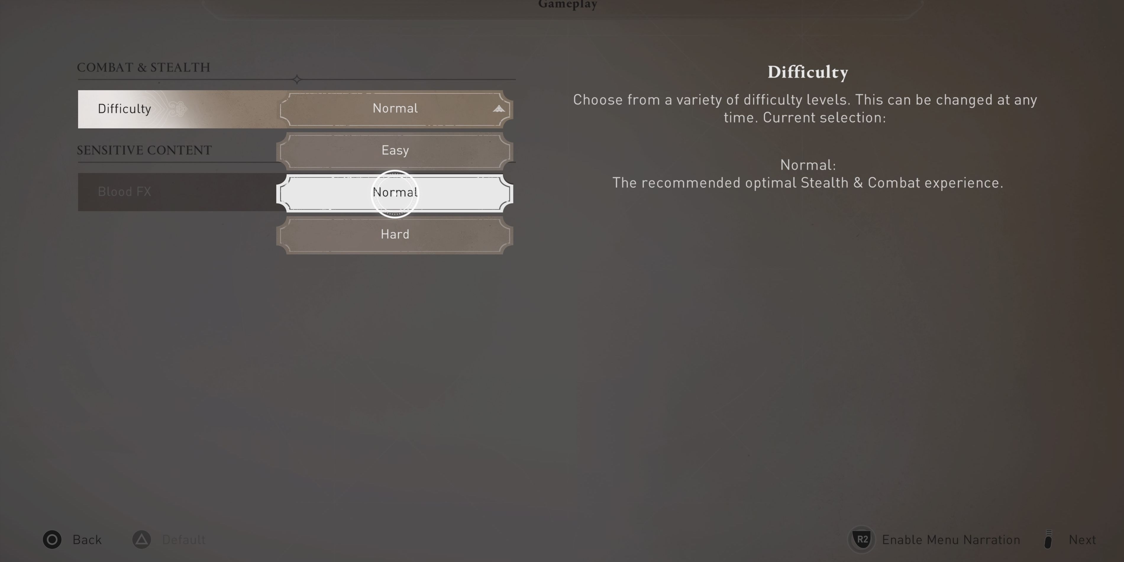 Assassin's creed mirage difficulty settings