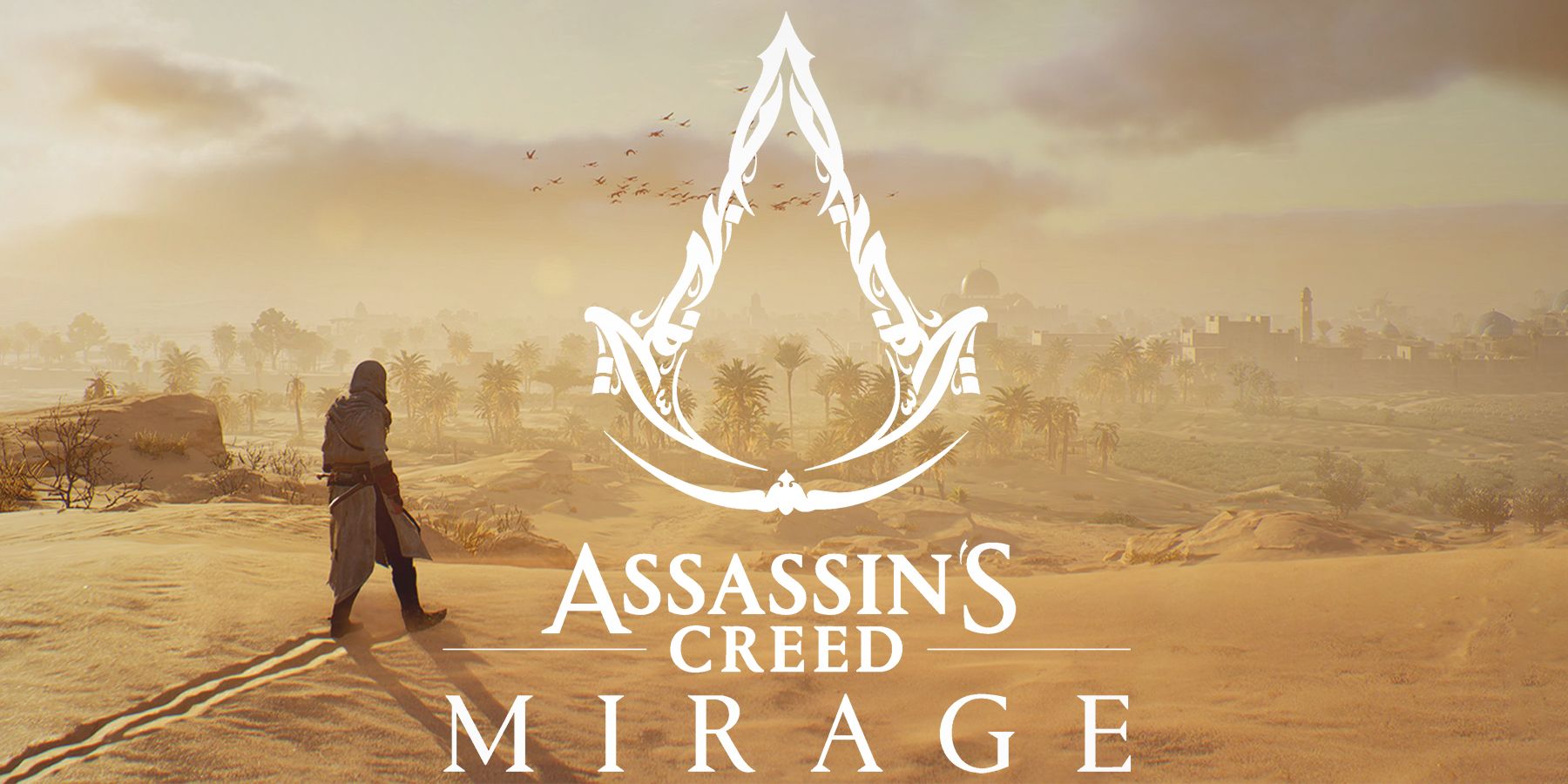 Assassin's Creed Mirage opening sequence Baghdad screenshot with game logo