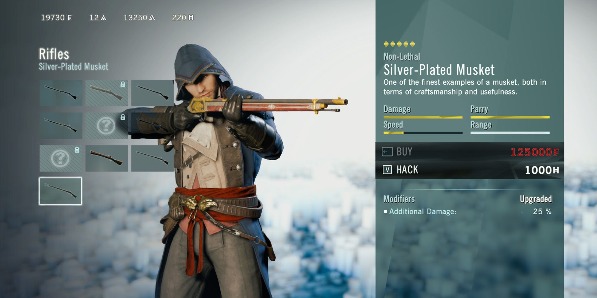 Assassin's Creed Unity Best Weapons Silver Plated Musket