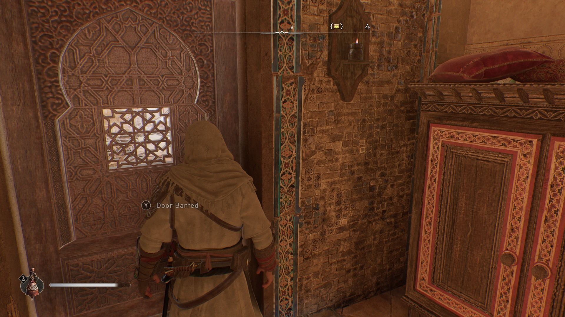 assassins creed mirage hammam barred door