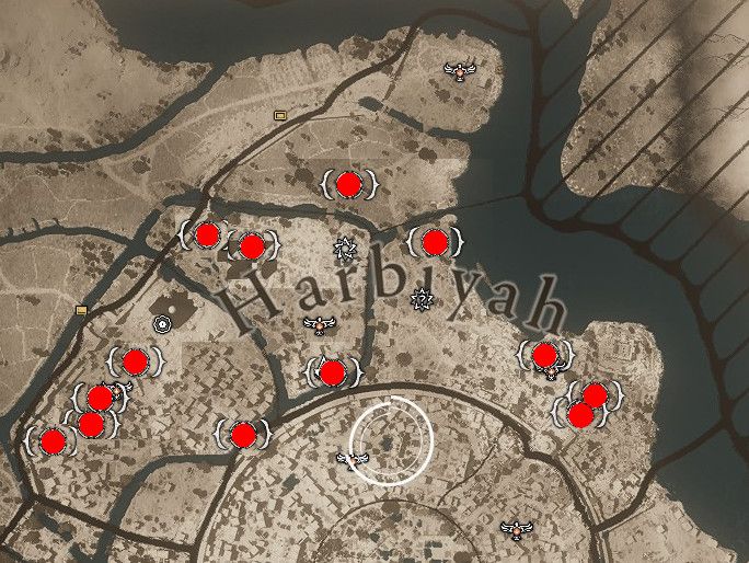 assassins creed mirage harbiyah sites map