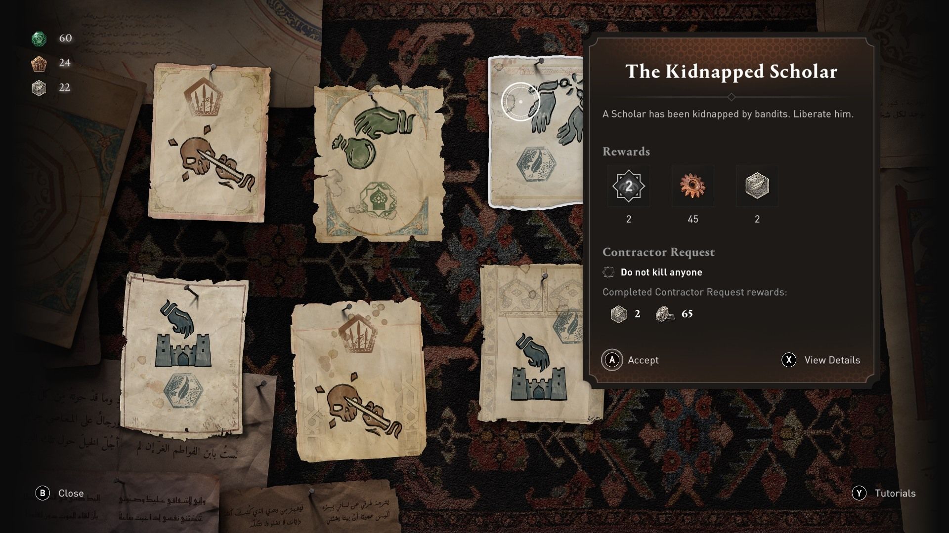 assassins creed mirage kidnapped scholar contract